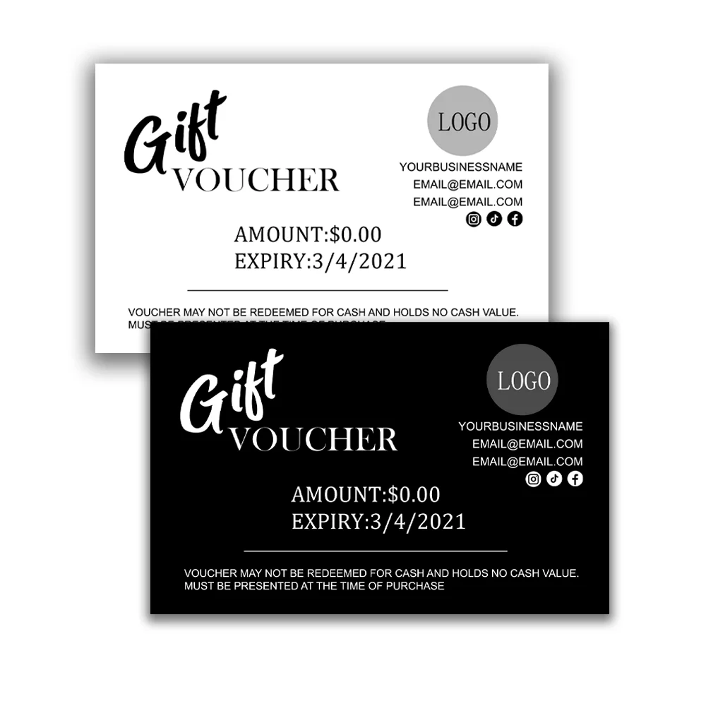 Gift Voucher Gift Certificate Gift Card DIY Shop Voucher DIY Coupons for last minute gift