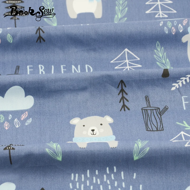 Booksew темно-синяя африканская ткань хлопок мультяшный дизайн лоскутные шитья