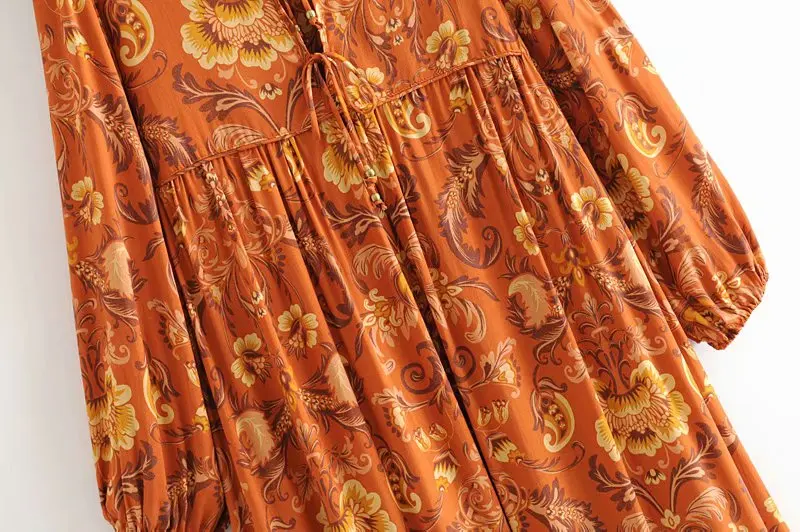 Женское винтажное платье миди из вискозы Пляжное с цветочным принтом и павлином