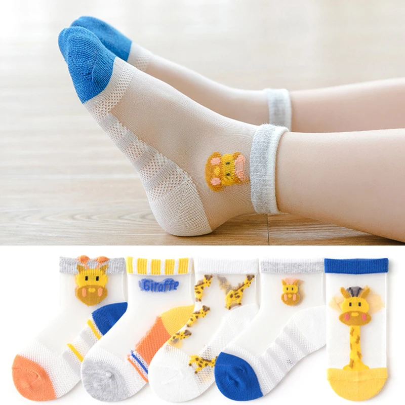 

5 Pairs/set Cartoon Socks Newborn Accessories Summer Baby Girl Boys Socks Kids Mesh Socks Children's Foot Socks Calcetin Bebe