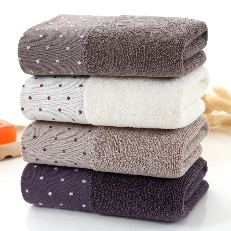 

Large Cotton Towel for Wash Face Shower Japanese Style Dot Printing Towel Thickening Towel for Adult Kid Home Bathroom Accessory