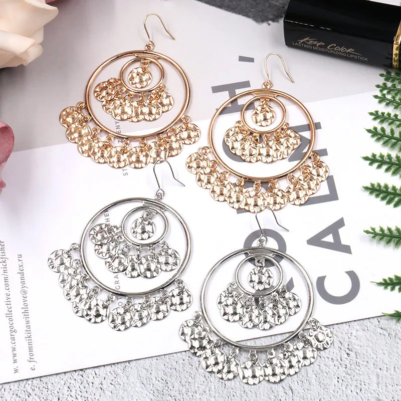 Винтажные женские индийские серьги Jhumkas золотого и серебряного цвета богемные