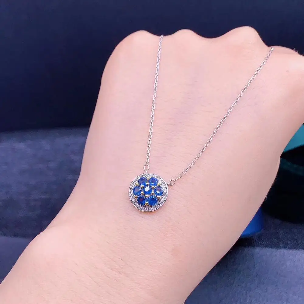 Ожерелье из натурального сапфира новый стиль китайской горной местности серебро