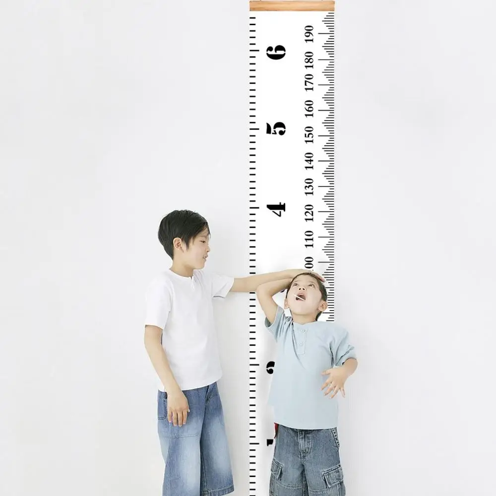 Детская холщовая Подвеска для измерения роста белая 20x200 см|Декоративные карты