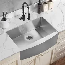 30 inch Apron Front Farmhouse Kitchen Sink Stainless Steel Single Bowl Farm Kitchen Sink Brushed Nickel Modern Luxury Farm Sink