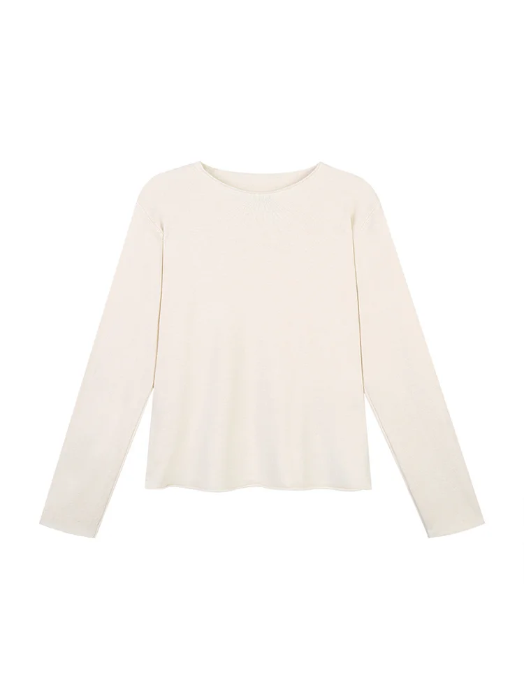 Однотонная трикотажная женская одежда Весна-Осень-зима рубашка с внутренним