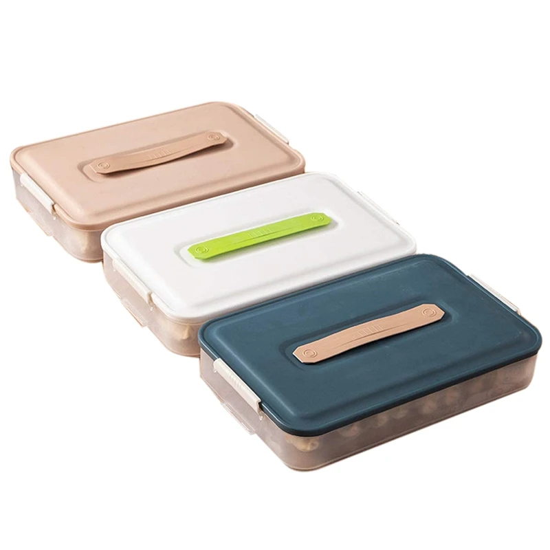 

Fresh-Keeping Box Storage Box, Dumpling Box,for Kitchens and Refrigerators,3-Layer,Transparent Storage Box with Lid