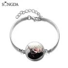 Шарм Токийский Гуль Аниме Фигурка браслеты милая фотография из картона стеклянная цепочка с куполом Браслет манжета браслет для женщин мужчин оптовая продажа