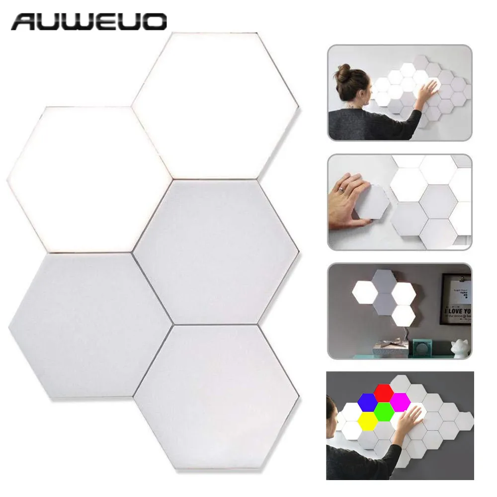 Сенсорная лампа цветная светодиодная умная Квантовая настенная с Сотами для