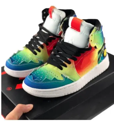 

Have 1 Good Day OG J Balvin High Top Tie Dye Iridescence Basketball Shoes 1s Balvin Sports Shoes