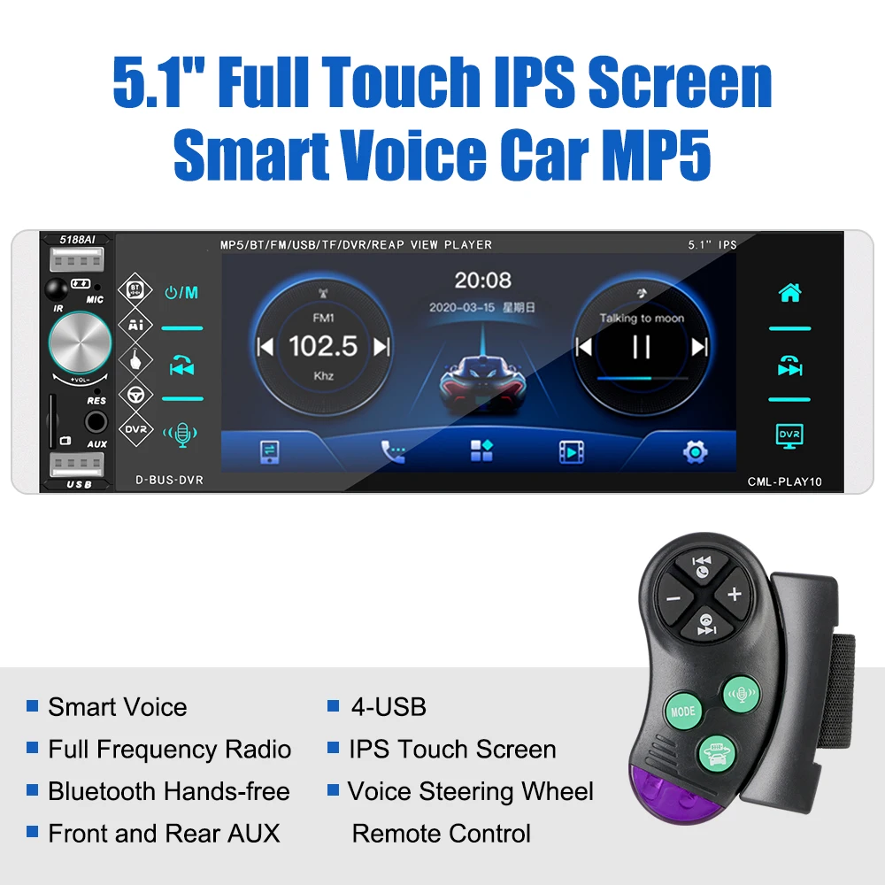 Автомобильный MP5-плеер с поддержкой Bluetooth 4 2 usb сенсорный экран 5 1 дюйма |