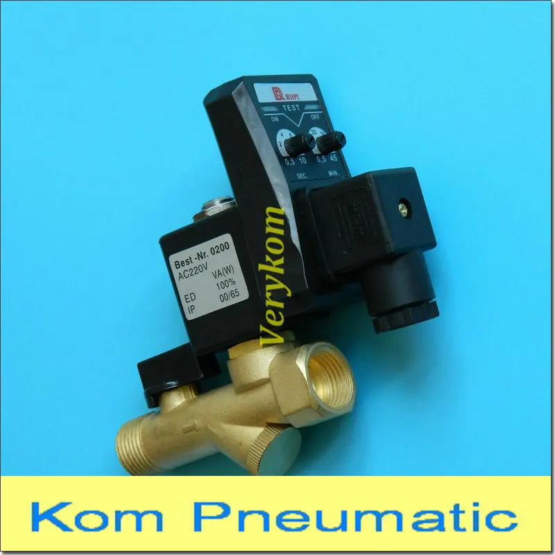 2/2 способ 1/2 ''компрессор авто конденсата 24 В DC 220 AC слив цифровой таймер клапан