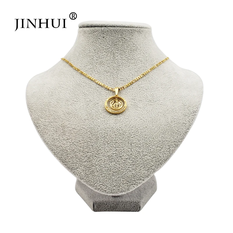 Модные женские ожерелья JINHUI из Саудовской Аравии золотого цвета подвеска для