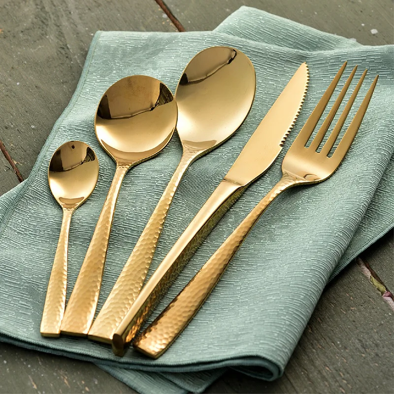 

Creative Gold Cutlery Set Luxury Thicken Stainless Steel Dinnerware Set Design Ensembles De Vaisselle Wedding Decoration Ec50cj