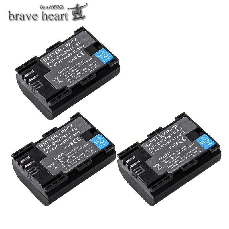 3battery 4 шт полный код батареи LP-E6 LPE6 LP E6 батареи+ ЖК двойное зарядное устройство для Canon 5D Mark II Mark III 6D 7D 60D 60Da 70D 80D DSLR - Цвет: 3battery