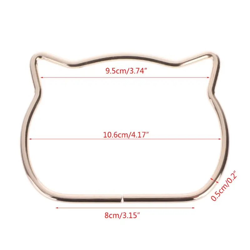 

Cute Cat Ear Metal Bag Handle Replacement for DIY Shoulder Bags Making Handbag