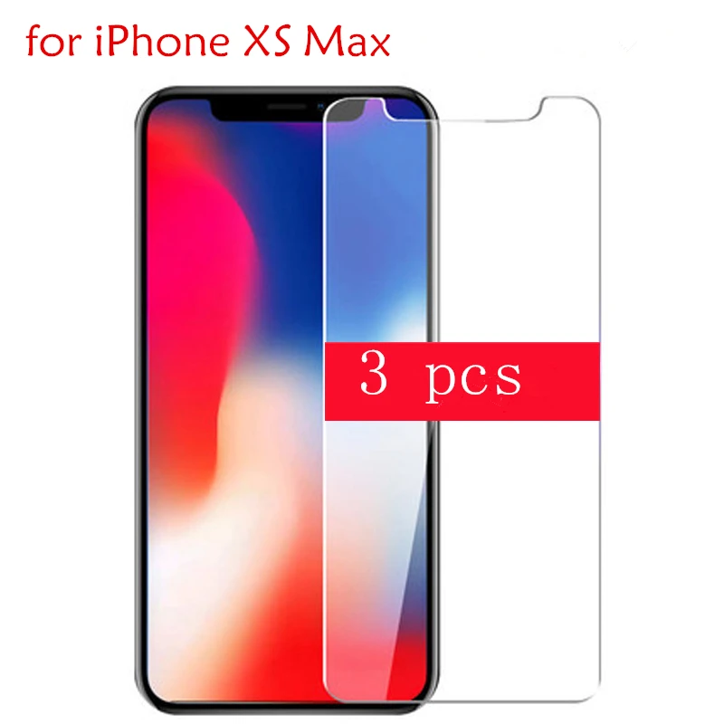 

3 Pcs Window Glass for iPhone X XR XS Max Phone Screen Protector for iPhone 7 8 Plus 6 6S 4 4S 5 5S SE Tempered Glass Protect