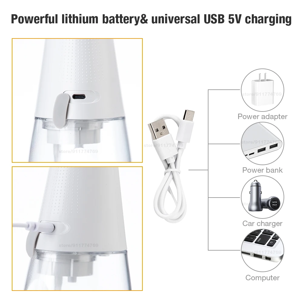 Ирригатор полости рта портативный с зарядкой от USB 350 мл | Бытовая техника