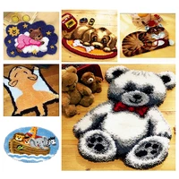 3d animal carpet embroidery latch hook kits section embroidery diy craft kits for adults flower cross stitch diy latch hook n