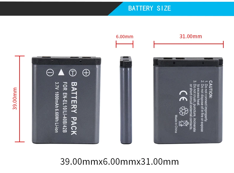 PALO 3,7 V 1800mAh Li-40B Li40B Li 40B Li-42B EN-EL10 EN EL10 ENEL10 Аккумуляторы для цифровой камеры Olympus Nikon Fujifilm Kodak