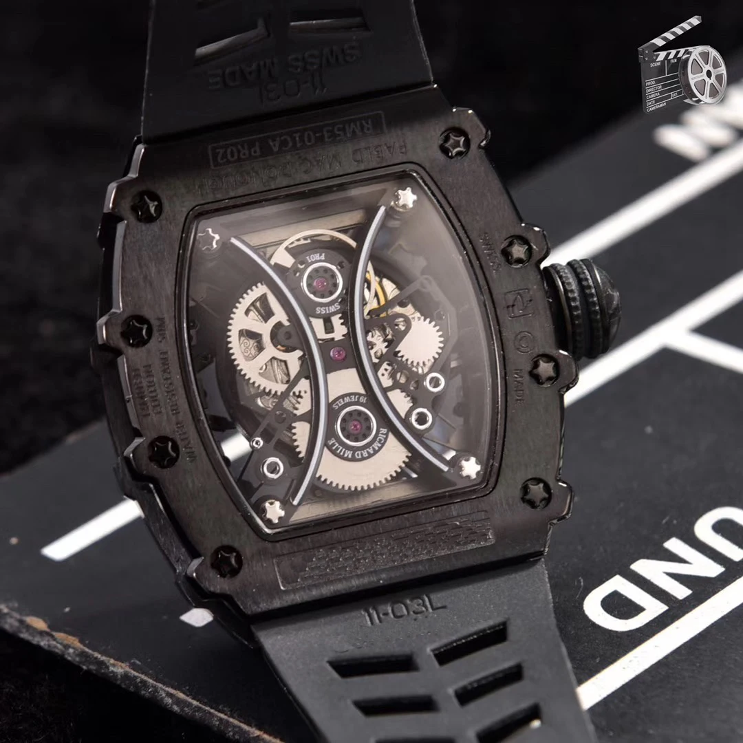 

Classic New Rubber Men Watch Sapphire Automatic Mechanical Rose Gold Red Black Blue Tourbillion Stainless Steel Sport Fiber