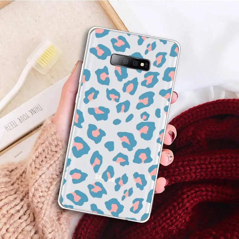 

Leopard Print cute cartoon Phone Case Transparent For Samsung Galaxy A 71 21s S note 8 9 10 plus 20 ultra