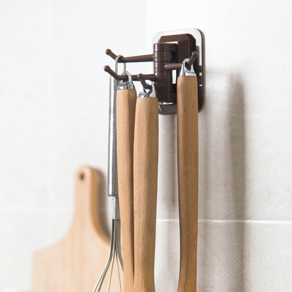 Многофункциональный поворотный самоклеящийся настенный без следов крючок