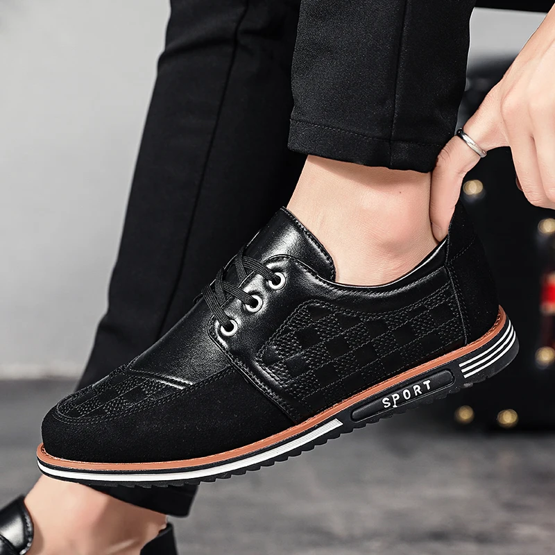 

New Fashion Men's Casual Shoes 2020 Quality Leather Loafers for Man Plus Size Mens Design Leisure Moccasin Shoes Men's Sneakers