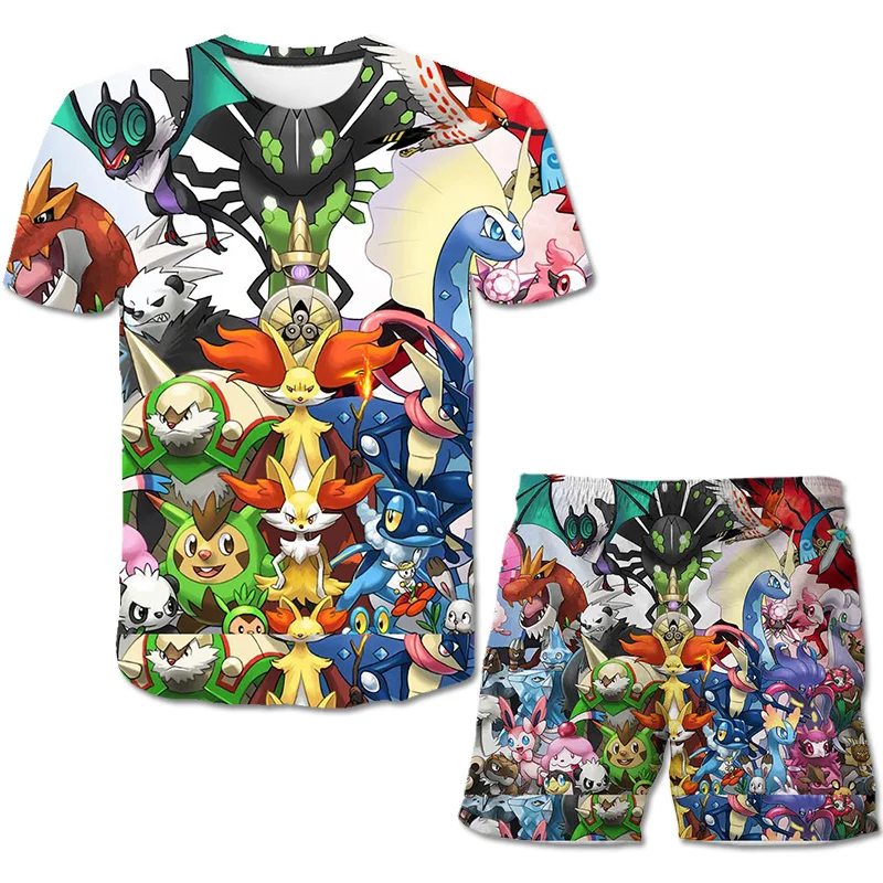 

Children's Clothes Sets Boys Janpan Anime Pikachu T-shirt Shorts Pants 2pieces Clothing Sets Children's Clothing Girls clothes