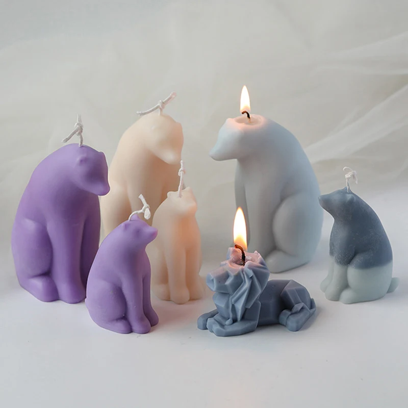 

3D DIY Candle Making Kit Polar Bear Silicone Candle Mold Christmas Winter Ornaments Decoration Scented Candle DIY Plaster Mold