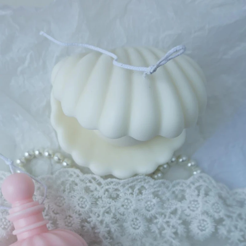 

VOGVIGO 3D Seashell Shell Candle Silicone Moulds Cake Decoration Tools Durable Plastic Scallop Mold DIY Craft Fondant Molds