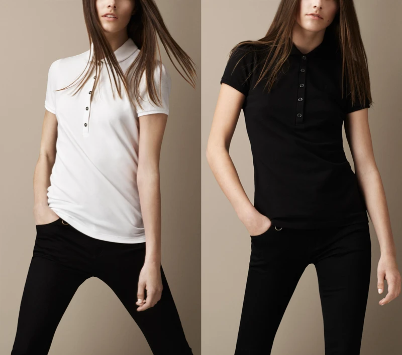 

Top Quality Summer New Women's Knight Polo Short Sleeve Polo Shirts 100% Cotton Casual Solid Lady T Fashion Femme