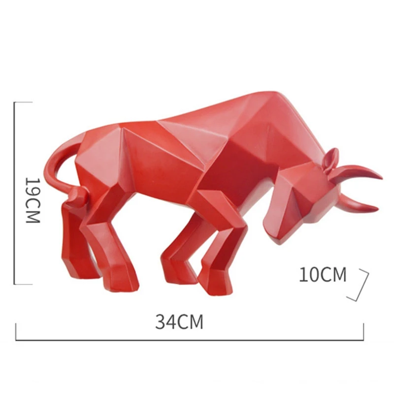 Bull Statue Bullfight Sculpture Ox Resin Nordic Decoration Home Decor Tabletop Statues Bison Figurine Animal Cabinet | Дом и сад