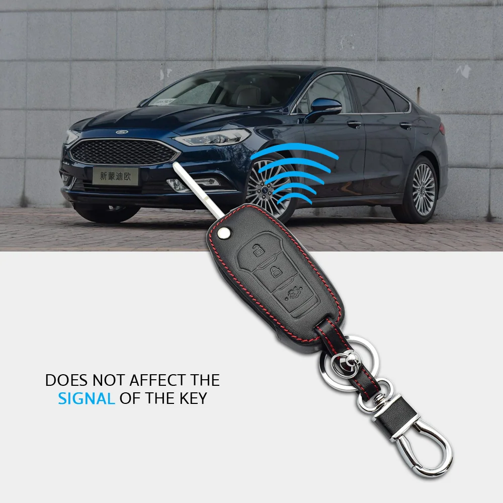 Кожаный чехол для автомобильных ключей Ford Mondeo Focus 2 3 Fiesta Transit Ecosport Kuga S MAX складной