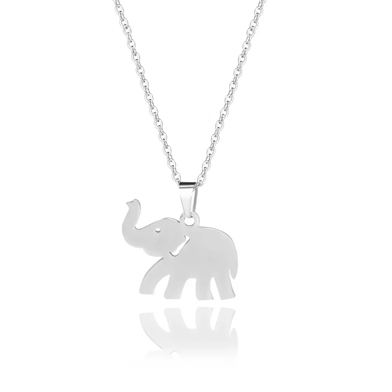

Stainless Steel Good Luck Elephant Necklace For Women Small Pendant Choker Collar Cute Simplify Animal Jewelry Collares De Moda