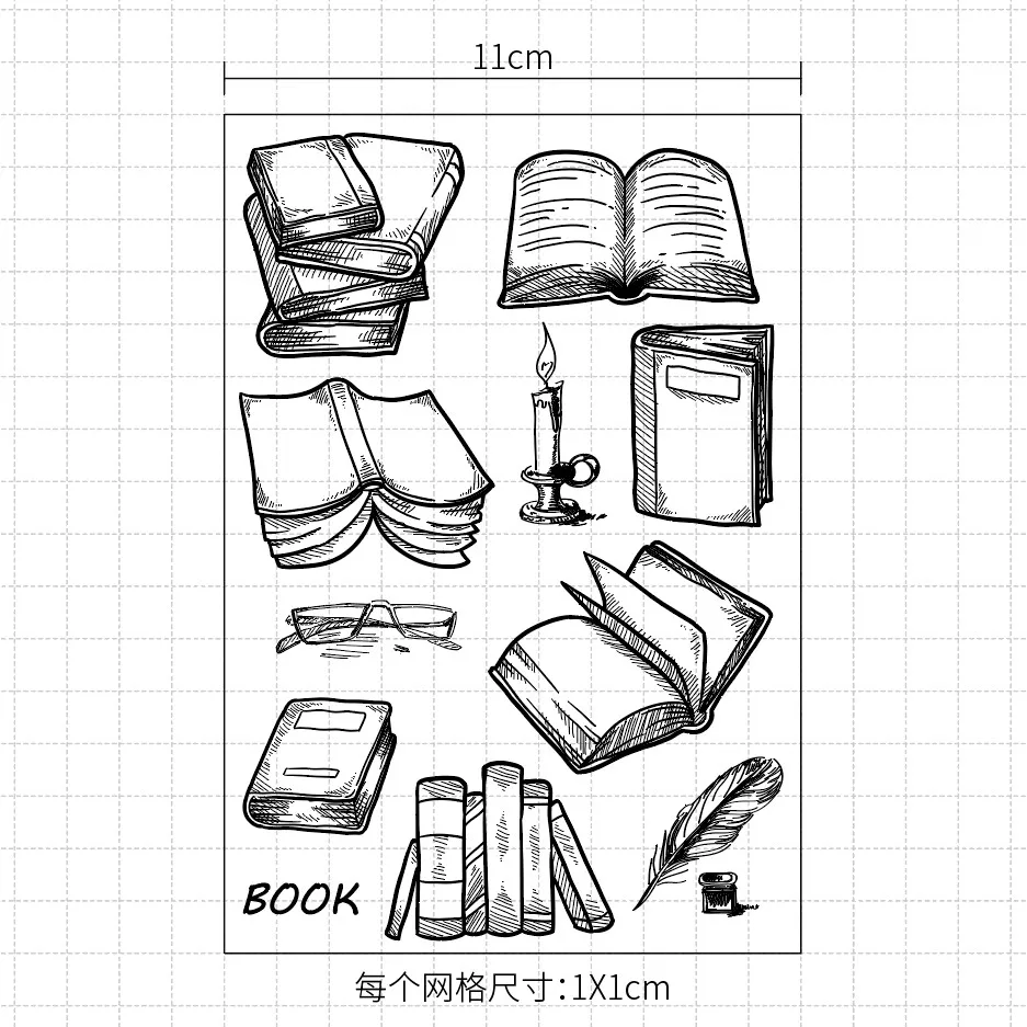 11x16CM book learning transparent seal clear stamps silicone roller DIY scrapbook album / card production | Дом и сад