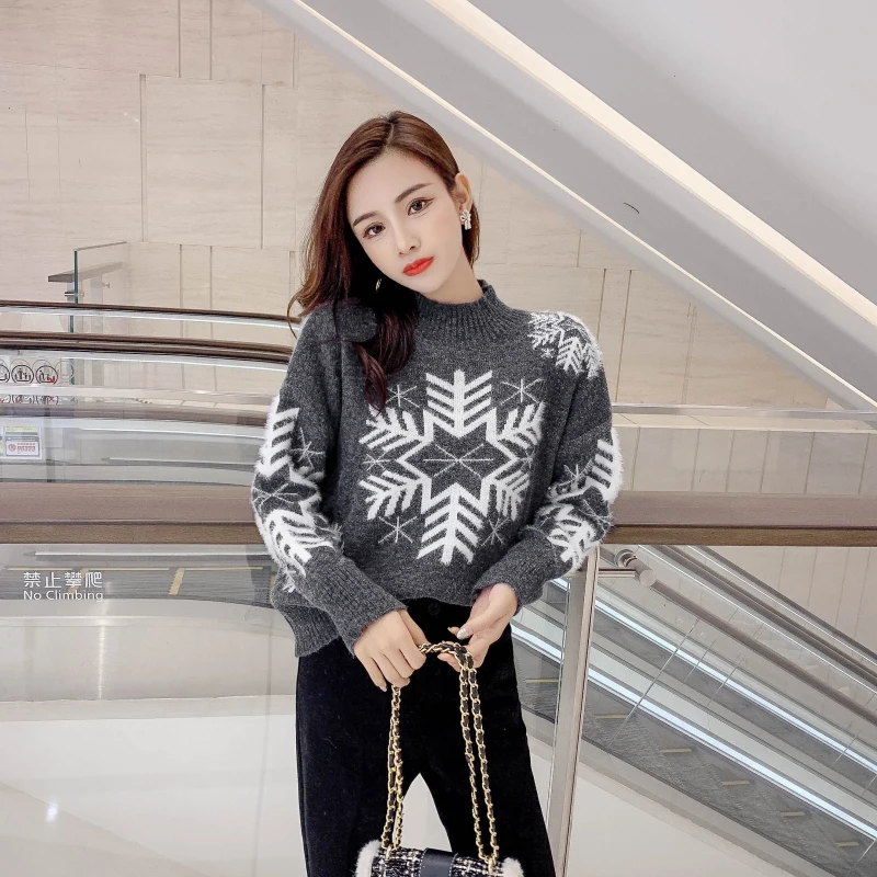 Свитер женский осень-зима новые корейские свободные ленивый ветер Рождество со
