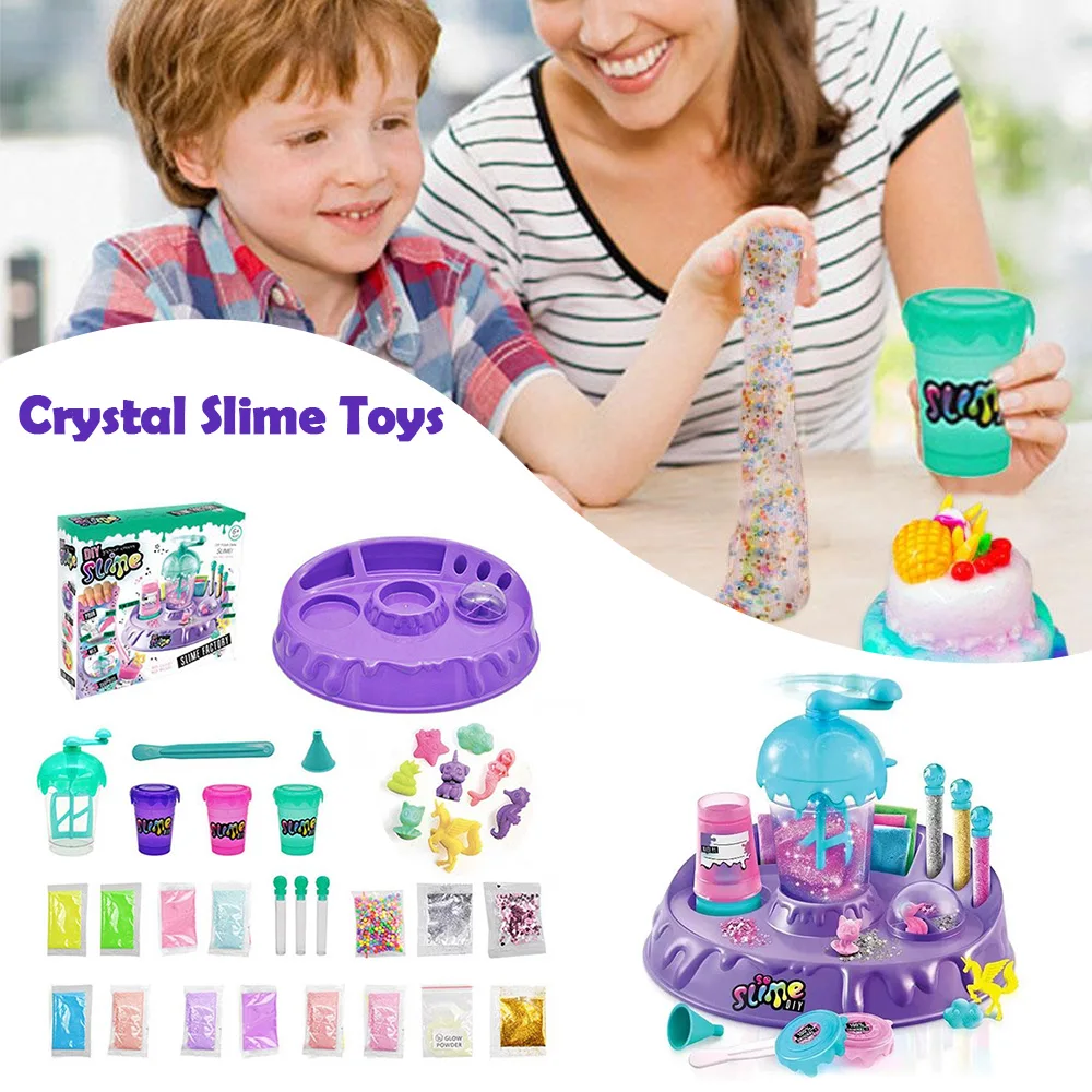 

New DIY Crystal Slime Charms Toys for Kids Children Educationa Clay Slime Make Kit Pigment Smell Filler Putty Antistress Toys