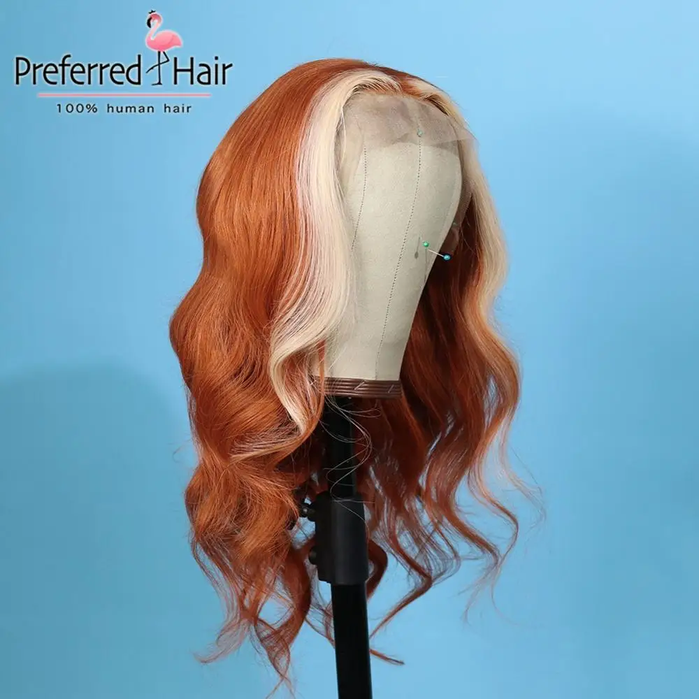 Preferred13x4 предварительно выщипанные Омбре человеческие волосы парик Remy Волнистые кружевные передние парики бразильские волосы кружевные передние человеческие волосы парики для черных женщин