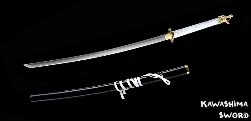 Кованая японская катана с мечом дагона пластиковая ручка из настоящей стали