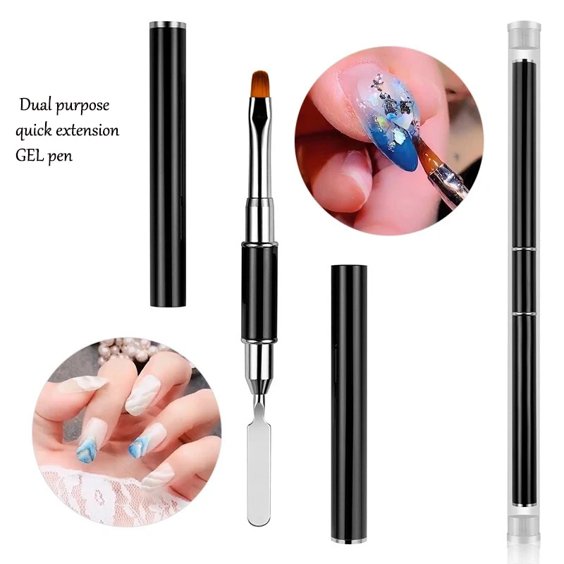 

1PC UV Gel Extension Nail Art Brush Color Phototherapy Manicure Pen Nail Double End Gel Pen Extendable Gel Pen
