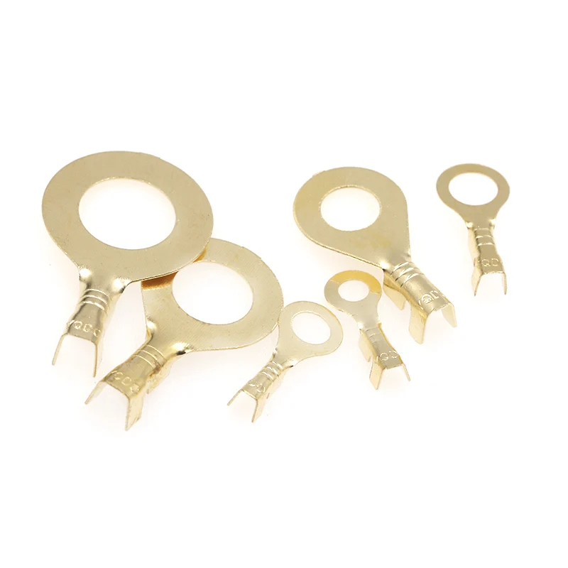 150 шт./компл. золотые клеммы кольцевого типа латунные неизолированные обжимные