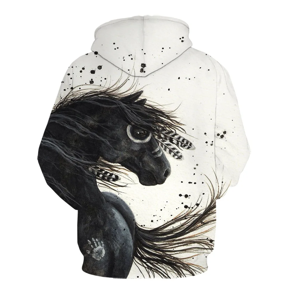

2021 Hot Sale Sweatshirt Men Women 3D Hoodies Print Brown Horse Animal Pattern Pullover Unisex Casual Creative Oversized Hoodies