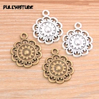 pulchritude 10pcs 2126mm two color flower hollow charms necklace pendant jewelry accessory making man women retro style jewelry