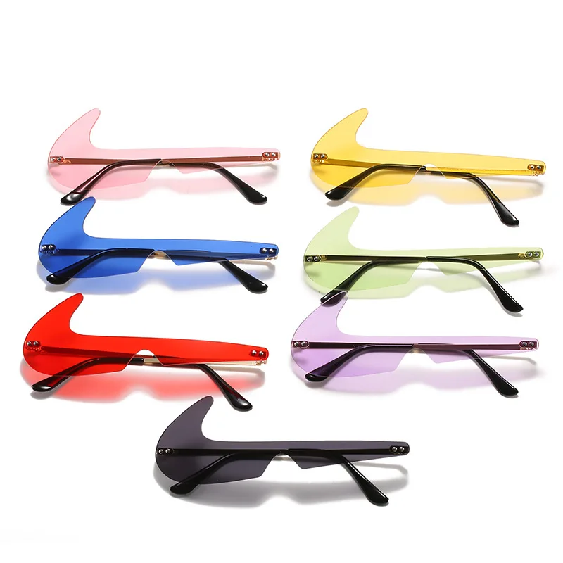 

Fashion Unique One Piece Women Sunglasses Men Trending Sun Glass Vintage Rimless Clear Ocean Lens Eyewear Shades Gafas De Sol
