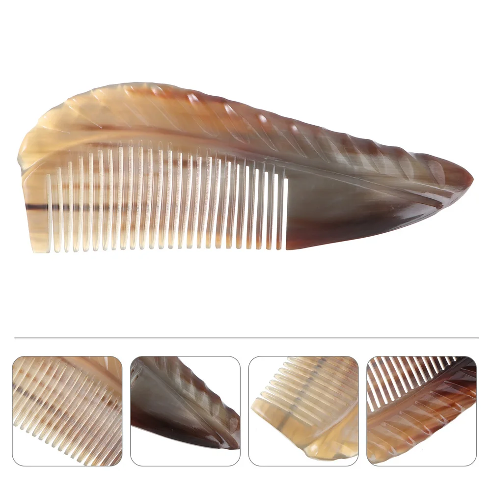 

1pc Natural Yak Horn Fine Tooth Comb Thicken Edge Hair Styling Comb Supply
