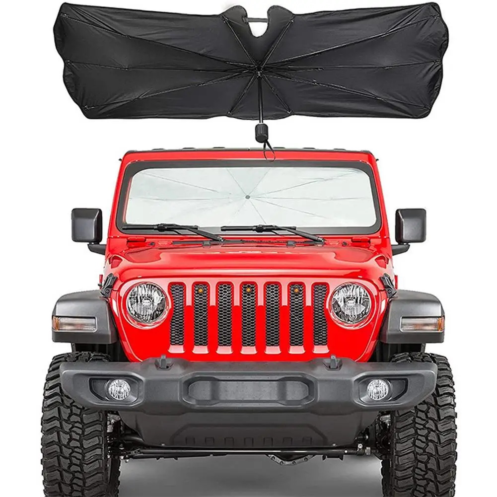 

For Wrangle JL JLU Fold Car Windshield Sun Shade Umbrella Car UV Cover Sunshade Heat Insulation Front Window Interior Protection