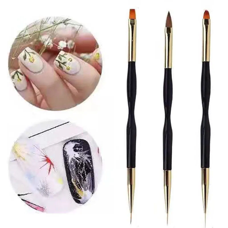 

Double Head Nail Line Brush Nail Dotting Pen Nail Carving Pen UV Nail Gel Art Manicure Tools Nail DIY Grid Drawing