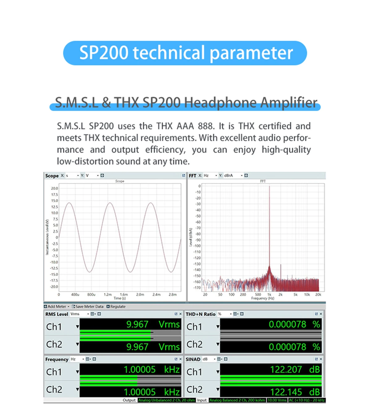 SMSL SP200 THX AAA 888 технология усилитель для наушников OPA564