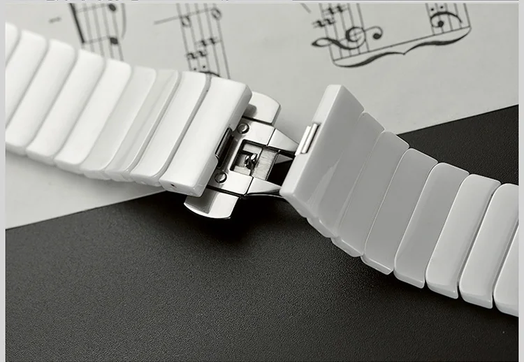 Керамический ремешок для Apple Watch Band 44 мм 40 мм iwatch band 42 мм 38 мм роскошный браслет из нержавеющей стали с пряжкой Apple watch 5 4 3 2 1